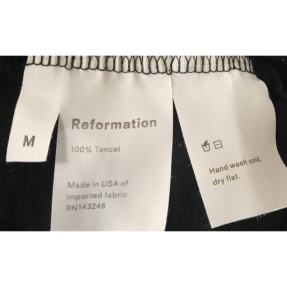 Reformation womens medium cropped tshirt top longsleeve black boxy lightweight - Picture 8 of 9